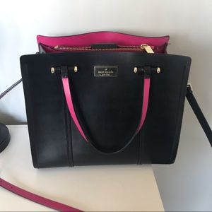Kate Spade Black and Pink Interior Purse